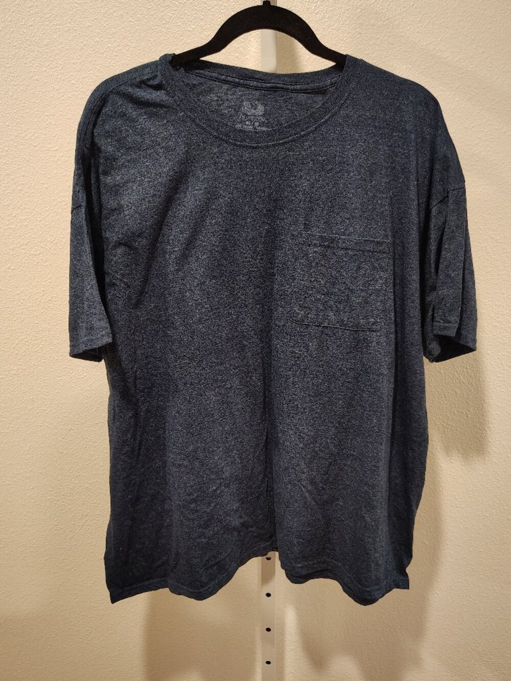 Fruit of the Loom Men's Blue Pocket Short Sleeve Shirt Size XL Crew Neck